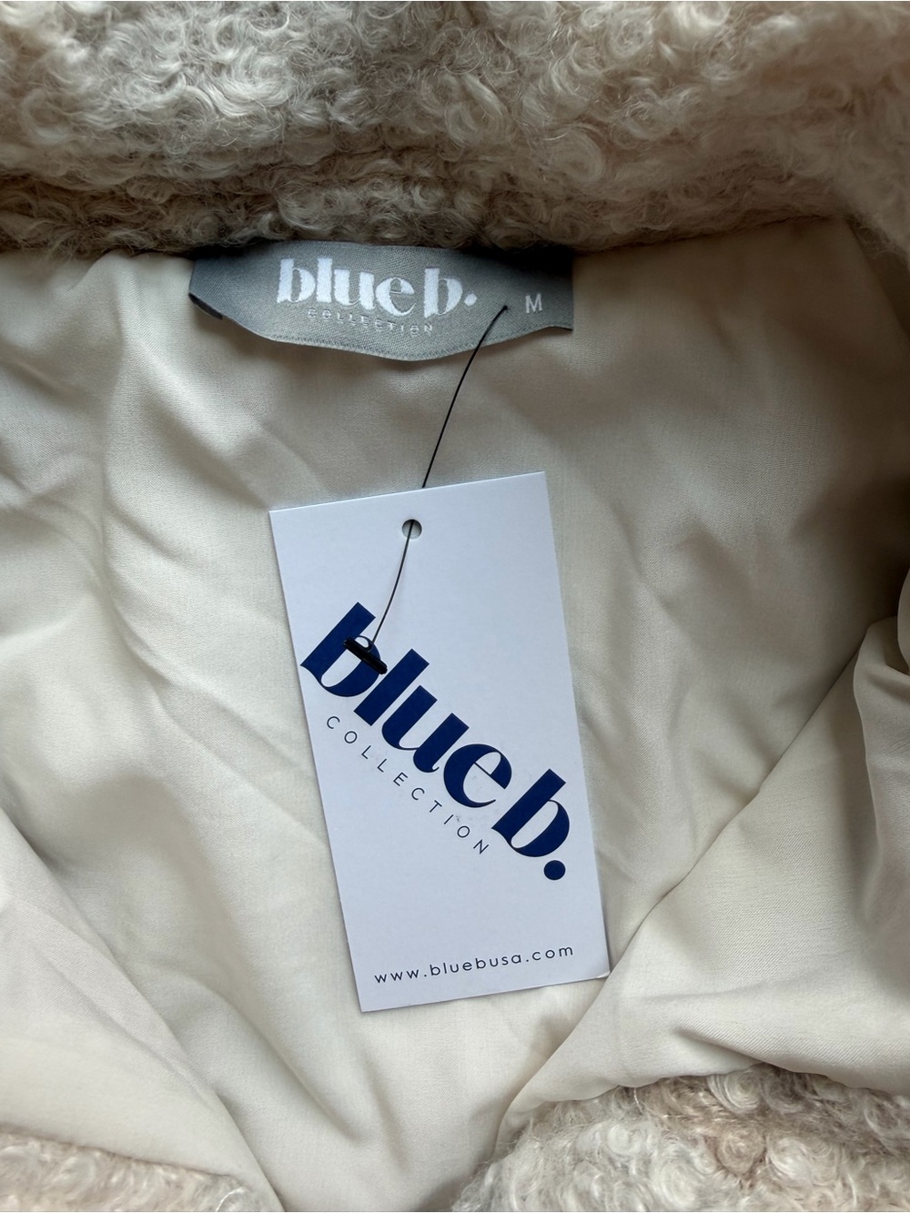 Blue b Button-Up Jacket in Cream with Blush Accents - Picture 3 of 3